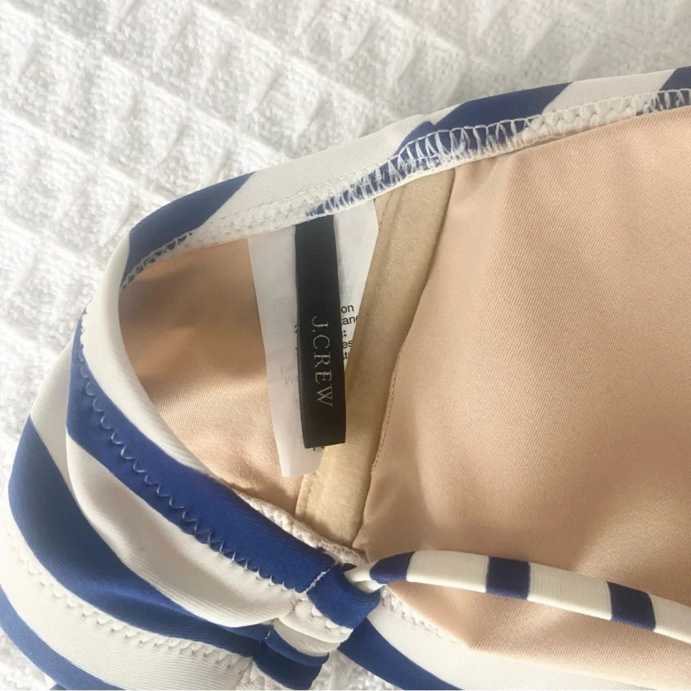 J. Crew navy and white Striped Halter Bikini Top size medium